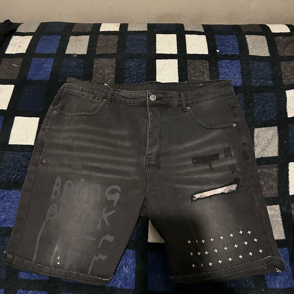 Men's Black Denim Shorts